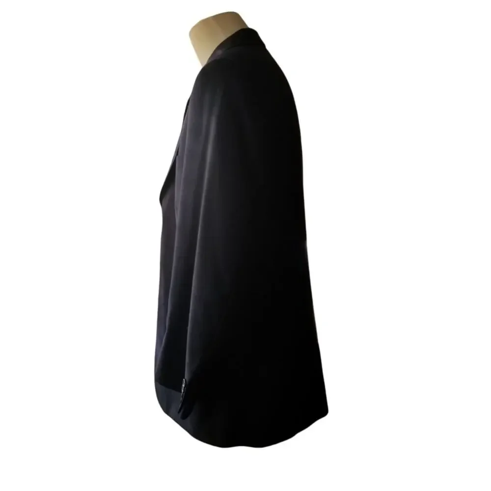 Stafford 44R Suit Jacket / Sport Coat Navy Blue 100% Pure New Wool